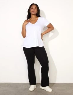 Cotton Rich Flared Leggings -Marksandspencer Sale Store cotton rich flared leggings 3