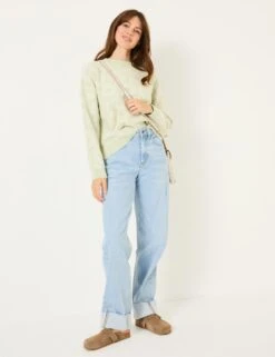 Cotton Rich Floral Crew Neck Jumper -Marksandspencer Sale Store cotton rich floral crew neck jumper 10