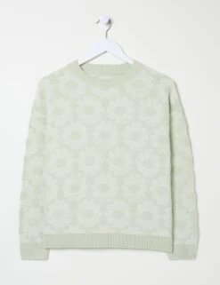 Cotton Rich Floral Crew Neck Jumper -Marksandspencer Sale Store cotton rich floral crew neck jumper 6