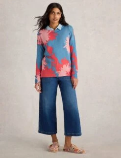WHITE STUFF Cotton Rich Floral Jumper -Marksandspencer Sale Store cotton rich floral jumper 10