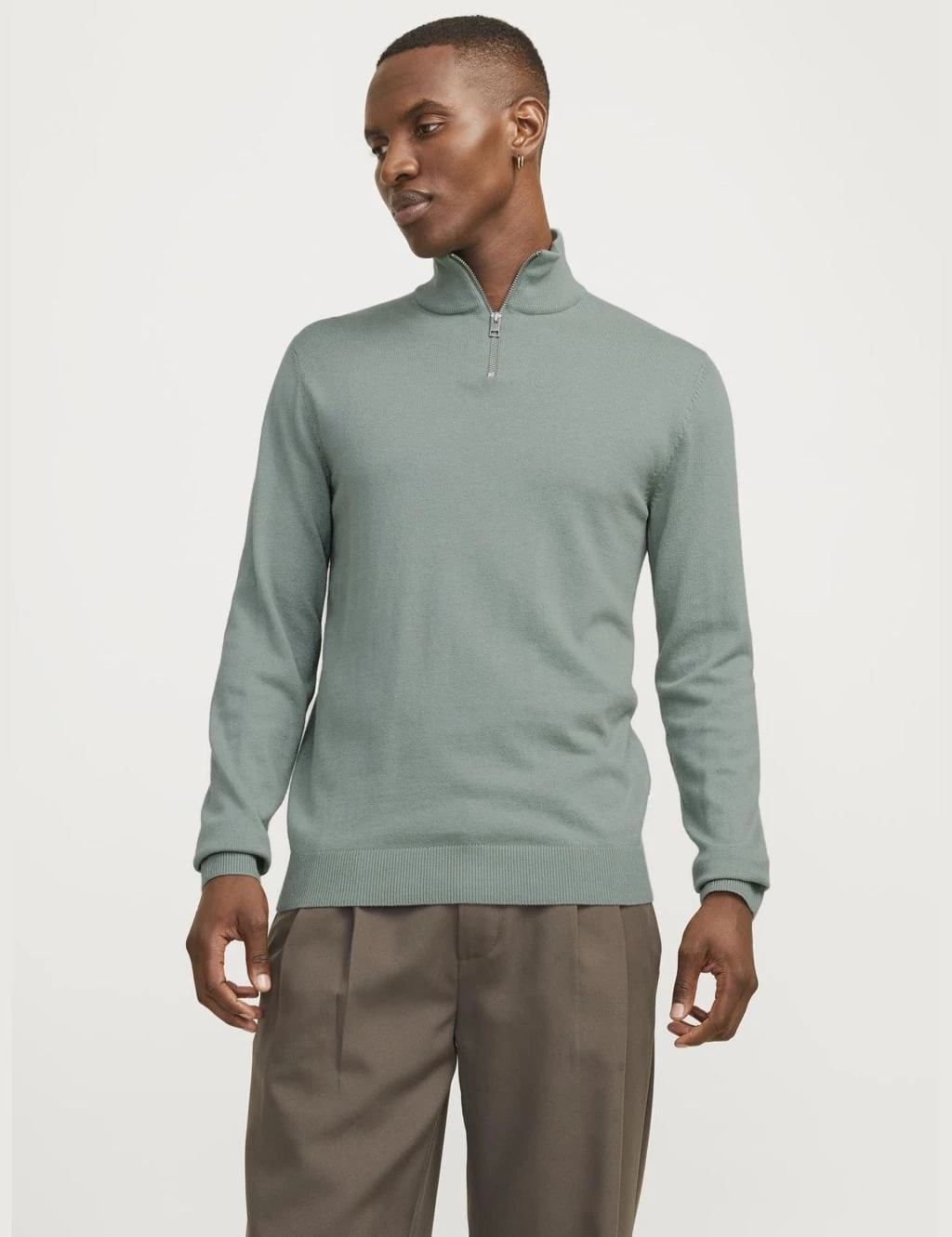 Jack & Jones Cotton Rich Funnel Neck Half Zip Jumper 18 Jack & Jones Cotton Rich Funnel Neck Half Zip Jumper - Image 18