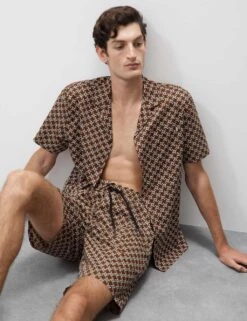 Cotton Rich Geometric Print Pyjama Shorts -Marksandspencer Sale Store cotton rich geometric print pyjama shorts 6