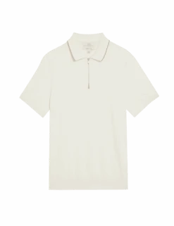 Cotton Rich Half Zip Knitted Polo Shirt 27 Cotton Rich Half Zip Knitted Polo Shirt -Marksandspencer Sale Store cotton rich half zip knitted polo shirt