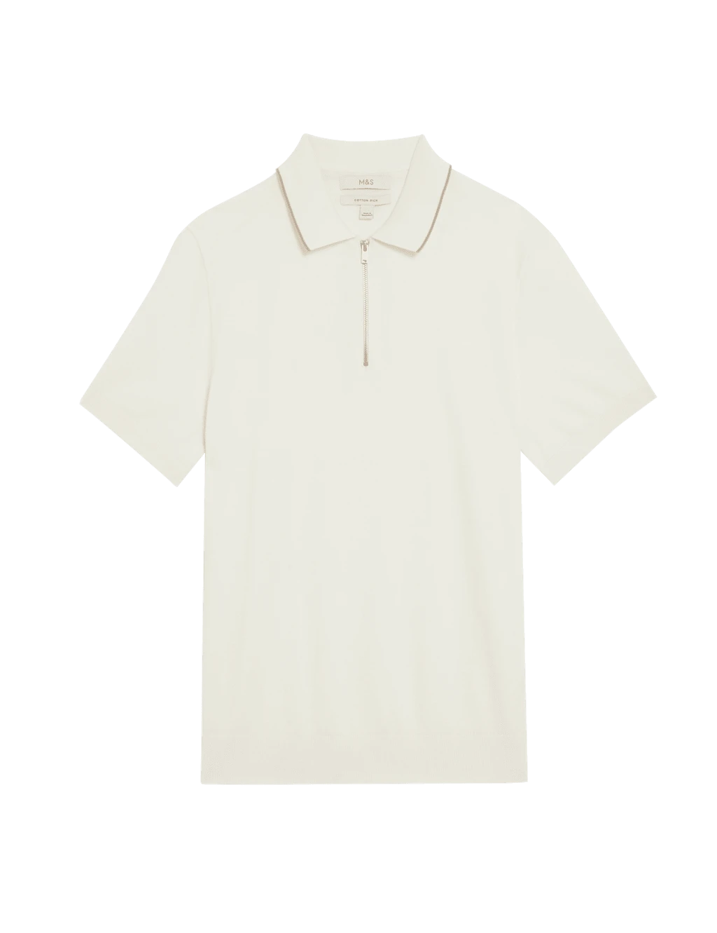 Cotton Rich Half Zip Knitted Polo Shirt 8 Cotton Rich Half Zip Knitted Polo Shirt - Image 8