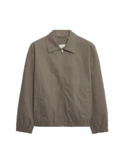 Cotton Rich Harrington Jacket -Marksandspencer Sale Store cotton rich harrington jacket
