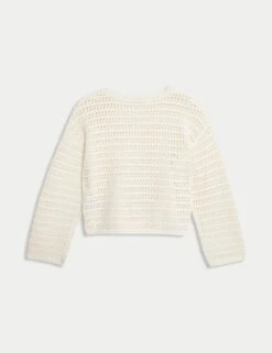 Cotton Rich Knitted Jumper (6-16 Yrs) -Marksandspencer Sale Store cotton rich jumper 6 16 yrs