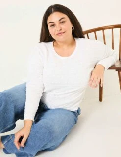 Cotton Rich Jumper With Linen -Marksandspencer Sale Store cotton rich jumper with linen 10