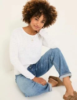 Cotton Rich Jumper With Linen -Marksandspencer Sale Store cotton rich jumper with linen 15