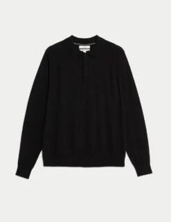 Cotton Rich Knitted Polo Shirt -Marksandspencer Sale Store cotton rich knitted polo shirt 12