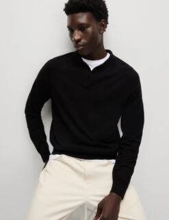 Cotton Rich Knitted Polo Shirt -Marksandspencer Sale Store cotton rich knitted polo shirt 13