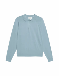 Cotton Rich Knitted Polo Shirt -Marksandspencer Sale Store cotton rich knitted polo shirt