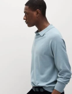 Cotton Rich Knitted Polo Shirt -Marksandspencer Sale Store cotton rich knitted polo shirt 8