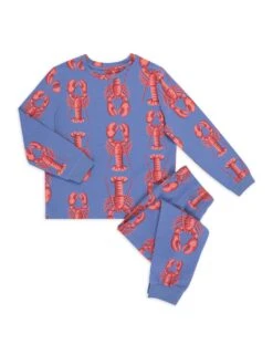 Cotton-Rich Lobster Print Pyjamas (1-12 Yrs) -Marksandspencer Sale Store cotton rich lobster print pyjamas 1 12 yrs 1 4