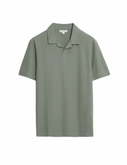 Cotton Rich Micro Pique Coolmax™ Polo Shirt -Marksandspencer Sale Store cotton rich micro pique coolmax polo shirt 1