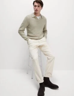 Cotton Rich Open Neck Jumper With Wool -Marksandspencer Sale Store cotton rich open neck jumper with wool 12