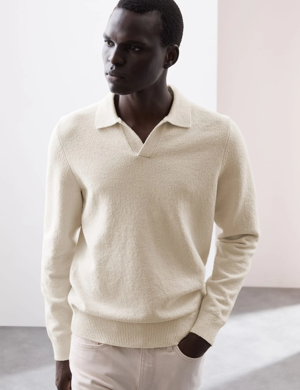 Cotton Rich Open Neck Knitted Polo Shirt 20 Cotton Rich Open Neck Knitted Polo Shirt - Image 20