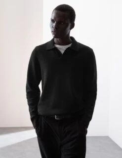 Cotton Rich Open Neck Knitted Polo Shirt 28 Cotton Rich Open Neck Knitted Polo Shirt -Marksandspencer Sale Store cotton rich open neck knitted polo shirt 7