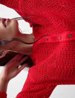 Cotton Rich Open Stitch Cropped Cardigan -Marksandspencer Sale Store cotton rich open stitch cropped cardigan 10