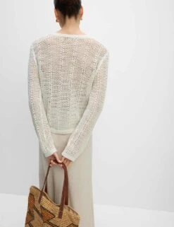 Cotton Rich Open Stitch Cropped Cardigan -Marksandspencer Sale Store cotton rich open stitch cropped cardigan 15