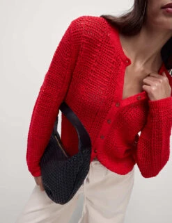 Cotton Rich Open Stitch Cropped Cardigan -Marksandspencer Sale Store cotton rich open stitch cropped cardigan 7