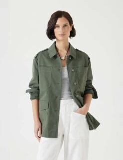 Cotton Rich Oversized Utility Jacket -Marksandspencer Sale Store cotton rich oversized utility jacket 11