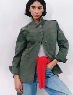 Cotton Rich Oversized Utility Jacket -Marksandspencer Sale Store cotton rich oversized utility jacket 7