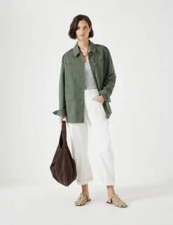 Cotton Rich Oversized Utility Jacket -Marksandspencer Sale Store cotton rich oversized utility jacket 8