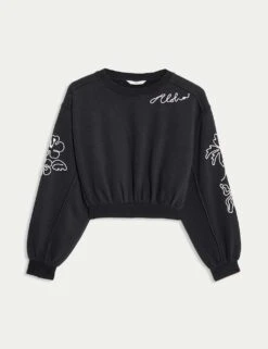 Cotton Rich Paradise Embroidered Sweatshirt (6-16 Yrs) -Marksandspencer Sale Store cotton rich paradise embroidered sweatshirt 6 16 yrs 1 14