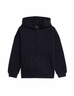 Cotton Rich Plain Hoodie (6-16 Yrs) -Marksandspencer Sale Store cotton rich plain hoodie 6 16 yrs