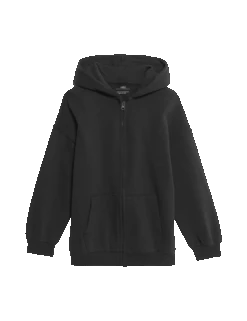 Cotton Rich Plain Hoodie (6-16 Yrs) -Marksandspencer Sale Store cotton rich plain hoodie 6 16 yrs 1 1