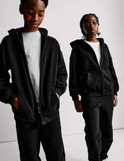 Cotton Rich Plain Hoodie (6-16 Yrs) -Marksandspencer Sale Store cotton rich plain hoodie 6 16 yrs 1 16