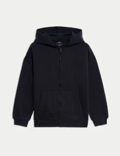 Cotton Rich Plain Hoodie (6-16 Yrs) -Marksandspencer Sale Store cotton rich plain hoodie 6 16 yrs 1 7