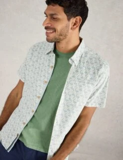 WHITE STUFF Cotton Rich Printed Shirt -Marksandspencer Sale Store cotton rich printed shirt 10