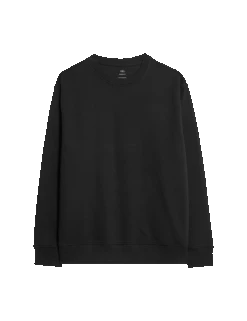 Cotton Rich Relaxed Fit Crew Neck Sweatshirt -Marksandspencer Sale Store cotton rich relaxed fit crew neck sweatshirt 1