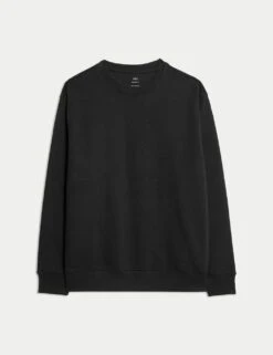 Cotton Rich Relaxed Fit Crew Neck Sweatshirt -Marksandspencer Sale Store cotton rich relaxed fit crew neck sweatshirt 15
