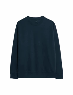 Cotton Rich Relaxed Fit Crew Neck Sweatshirt -Marksandspencer Sale Store cotton rich relaxed fit crew neck sweatshirt