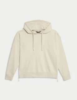 Cotton Rich Mesh Panel Relaxed Hoodie -Marksandspencer Sale Store cotton rich relaxed hoodie 9