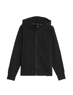 Cotton Rich Relaxed Zip Up Hoodie -Marksandspencer Sale Store cotton rich relaxed zip up hoodie 1