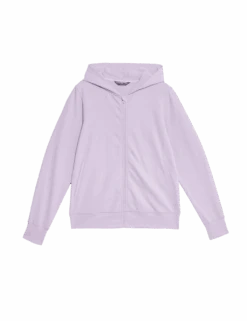 Cotton Rich Relaxed Zip Up Hoodie -Marksandspencer Sale Store cotton rich relaxed zip up hoodie