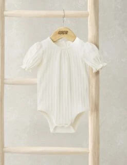 Mamas & Papas Cotton Rich Ribbed Frill Bodysuit (0 Mths-3 Yrs) -Marksandspencer Sale Store cotton rich ribbed frill bodysuit 0 mths 3 yrs 1 2