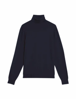 Cotton Rich Roll Neck Jumper With Wool -Marksandspencer Sale Store cotton rich roll neck jumper with wool 1
