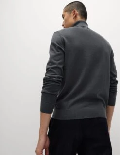 Cotton Rich Roll Neck Jumper With Wool -Marksandspencer Sale Store cotton rich roll neck jumper with wool 8