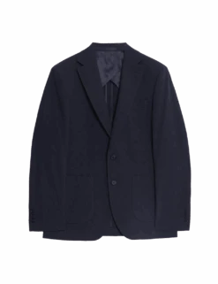 Cotton Rich Seersucker Blazer -Marksandspencer Sale Store cotton rich seersucker blazer