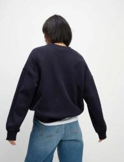 Cotton Rich Slogan Crew Neck Sweatshirt -Marksandspencer Sale Store cotton rich slogan crew neck sweatshirt 5