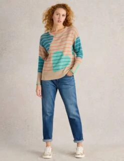 WHITE STUFF Cotton Rich Striped Heart Jumper -Marksandspencer Sale Store cotton rich striped heart jumper 11