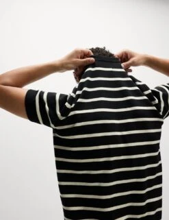 Cotton Rich Striped Knitted T-Shirt -Marksandspencer Sale Store cotton rich striped knitted t shirt 14