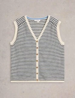 WHITE STUFF Cotton Rich Striped Tank Top With Linen -Marksandspencer Sale Store cotton rich striped tank top with linen 6