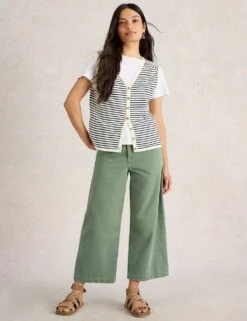 WHITE STUFF Cotton Rich Striped Tank Top With Linen -Marksandspencer Sale Store cotton rich striped tank top with linen 7