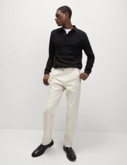 Cotton Rich Textured Knitted Polo Shirt -Marksandspencer Sale Store cotton rich textured knitted polo shirt 13