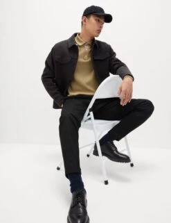 Cotton Rich Textured Knitted Polo Shirt -Marksandspencer Sale Store cotton rich textured knitted polo shirt 17